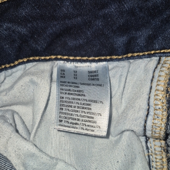 American Eagle Skinny Stretch Dark Blue Women's Jeans 12 S - Picture 4 of 4